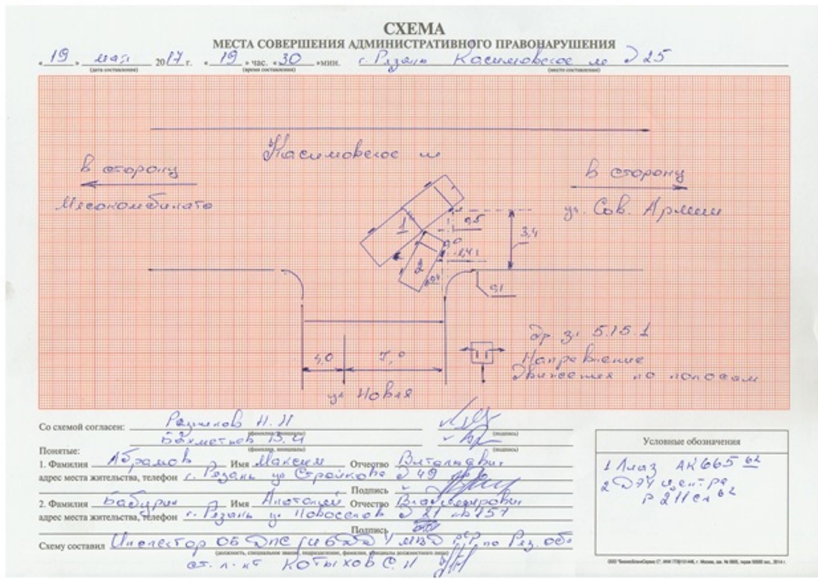 Как составляется схема дтп