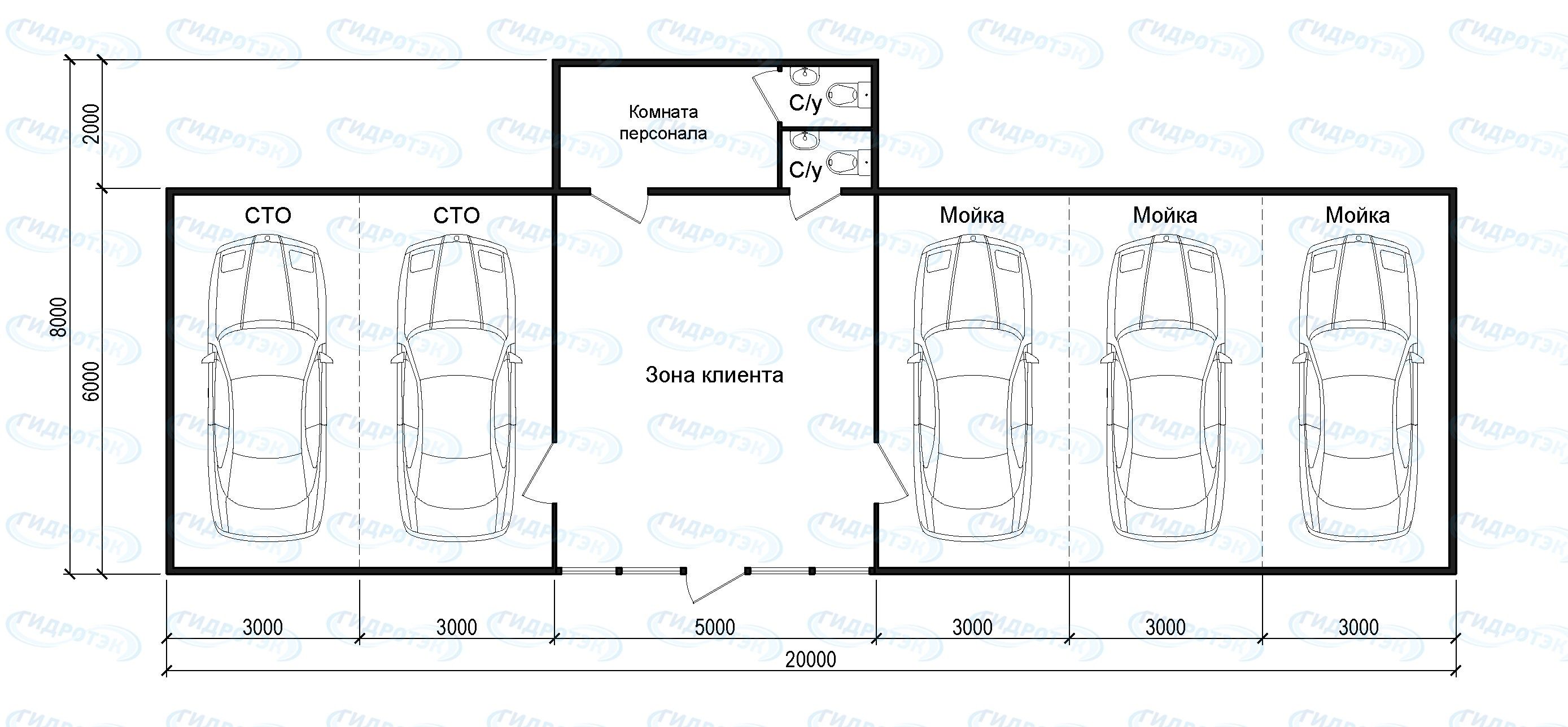 Чертеж сто на 4 поста