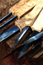 монтаж клинка якутского ножа